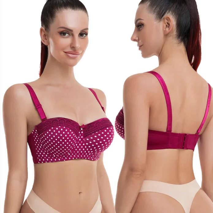 Polka Dots Laced padded Push up Bra