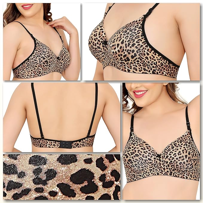 Cheetah Print Soft Cotton Daily Wear Bra
