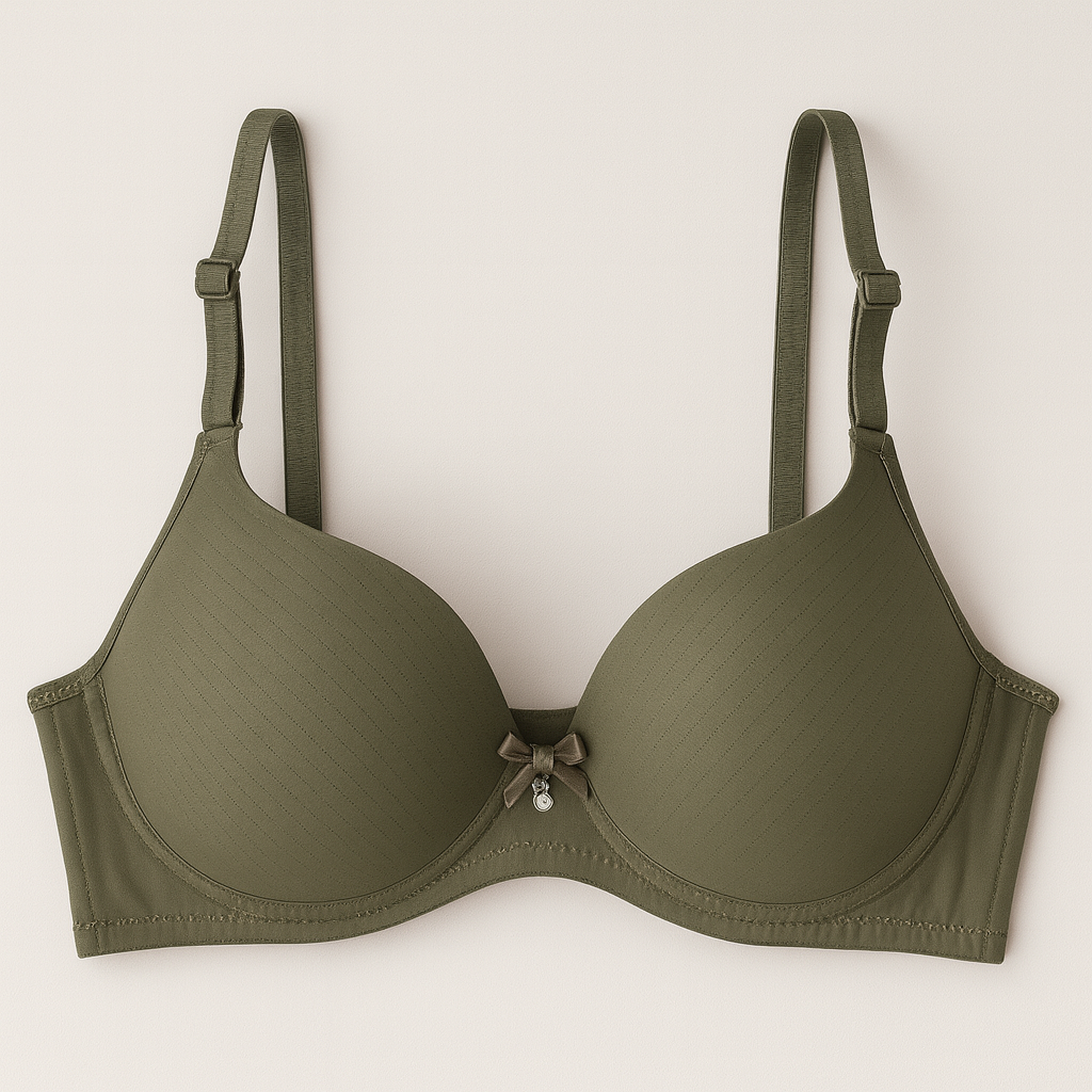 Bow Pendant Elegant Soft & Smooth Dotted Textured Padded Bra