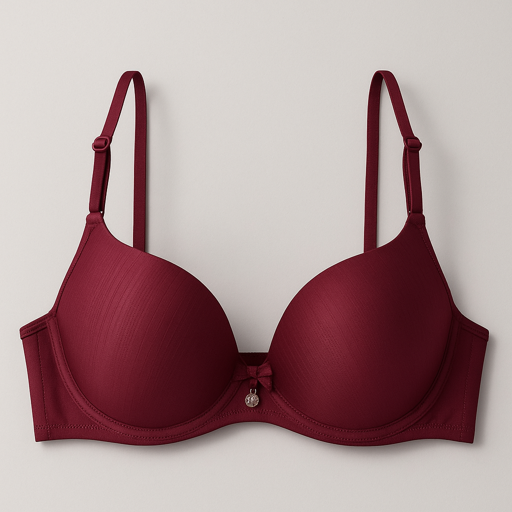 Bow Pendant Elegant Soft & Smooth Dotted Textured Padded Bra