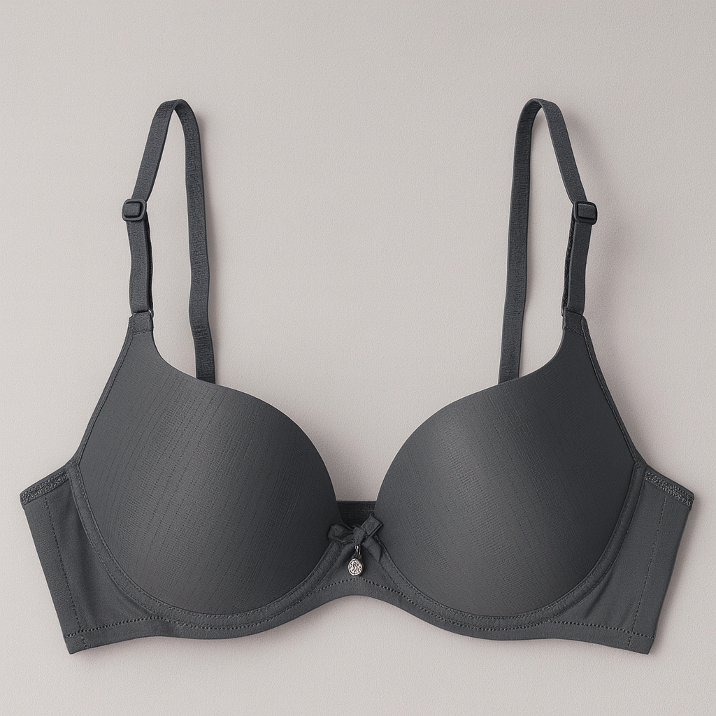 Bow Pendant Elegant Soft & Smooth Dotted Textured Padded Bra