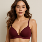 Soft Straight Lined Wireless Deep Cleavage Triangle Bralette