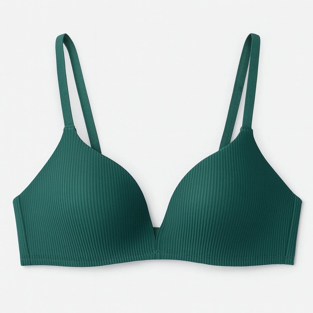 Soft Straight Lined Wireless Deep Cleavage Triangle Bralette