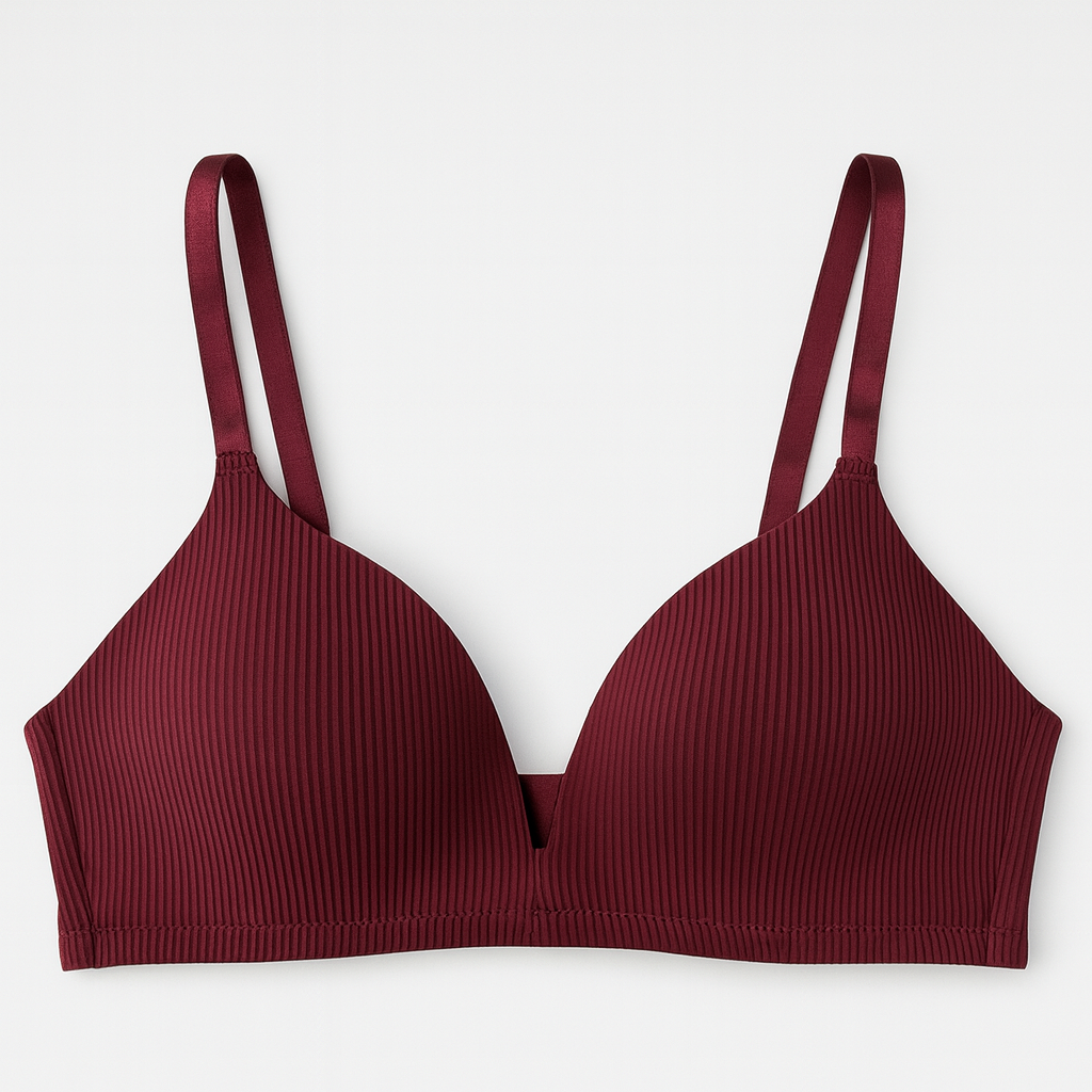 Soft Straight Lined Wireless Deep Cleavage Triangle Bralette