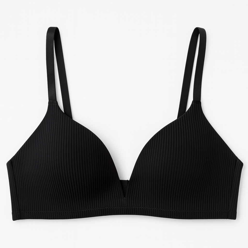 Soft Straight Lined Wireless Deep Cleavage Triangle Bralette