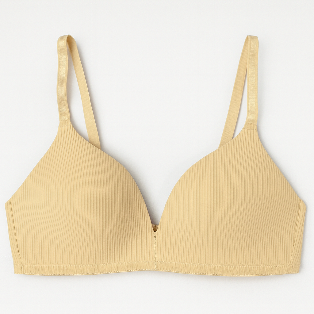 Soft Straight Lined Wireless Deep Cleavage Triangle Bralette