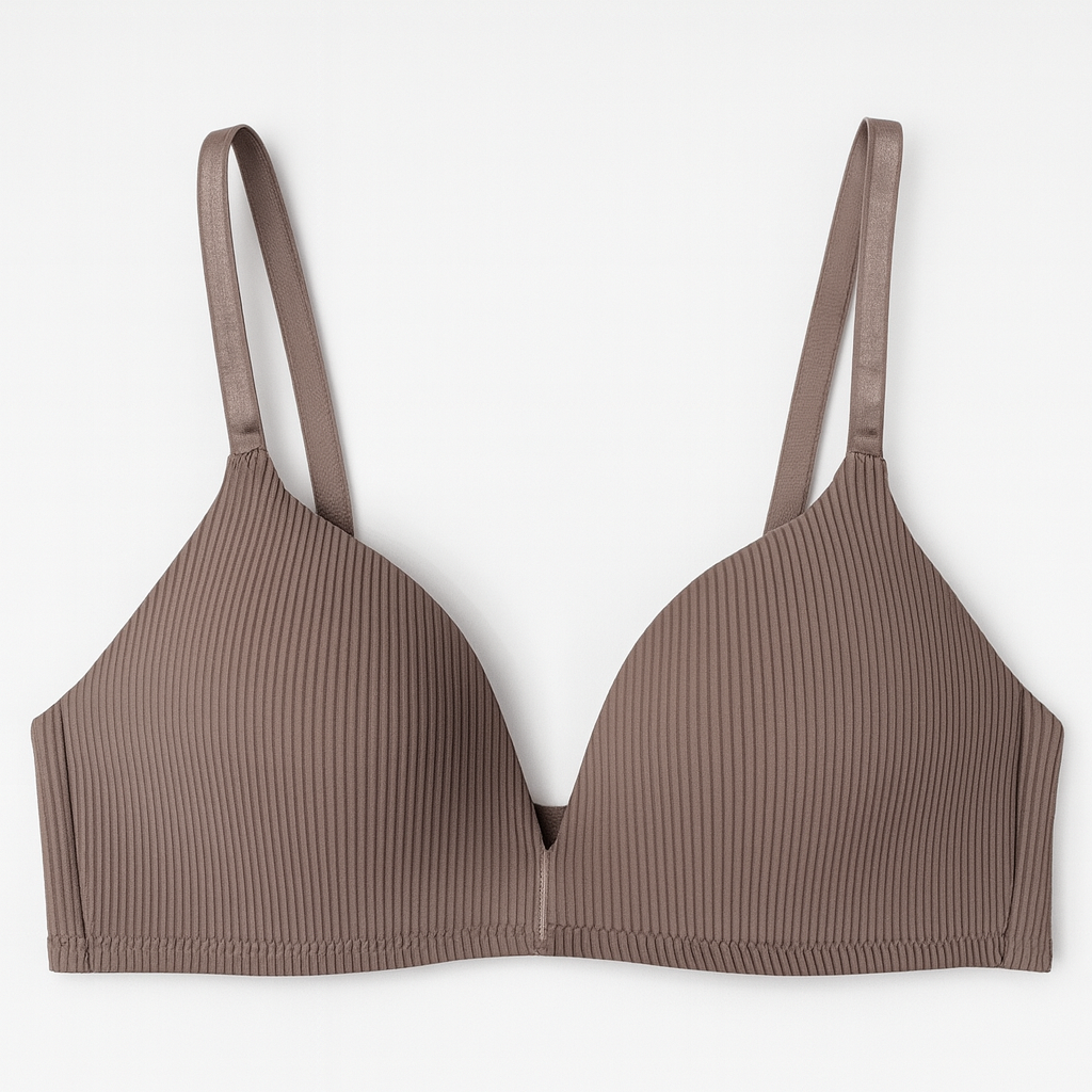 Soft Straight Lined Wireless Deep Cleavage Triangle Bralette