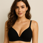Soft Straight Lined Wireless Deep Cleavage Triangle Bralette