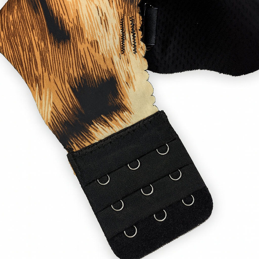 Cheetah Print Handshaped Double Padded Push up Half Cup Bra