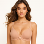 Bow Pendant Elegant Soft & Smooth Line Textured Padded Bra