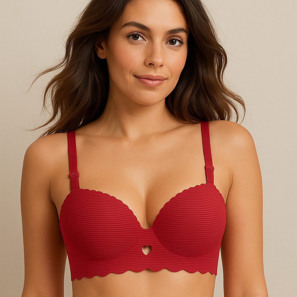 Seamless Handshaped Half Cup Double Padded Push up Bra