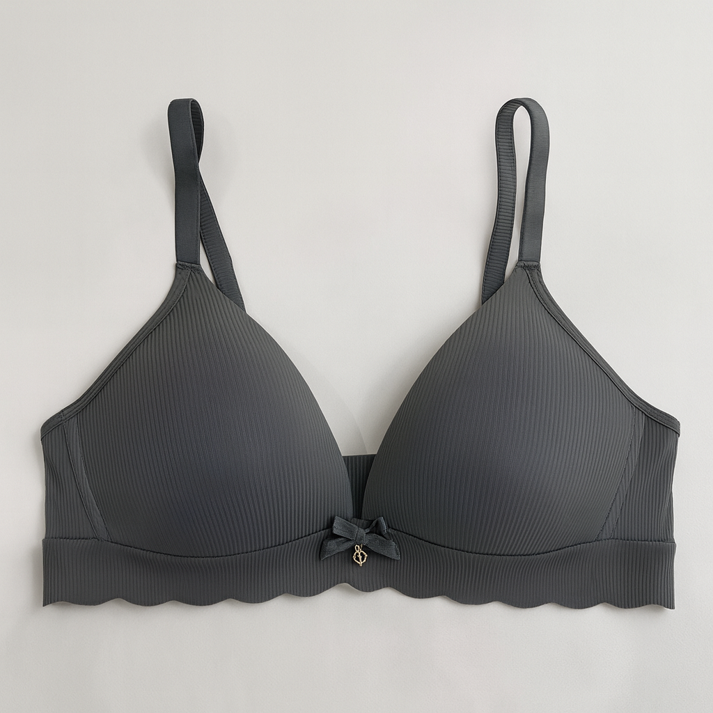 Bow Pendant Elegant Soft & Smooth Line Textured Padded Bra