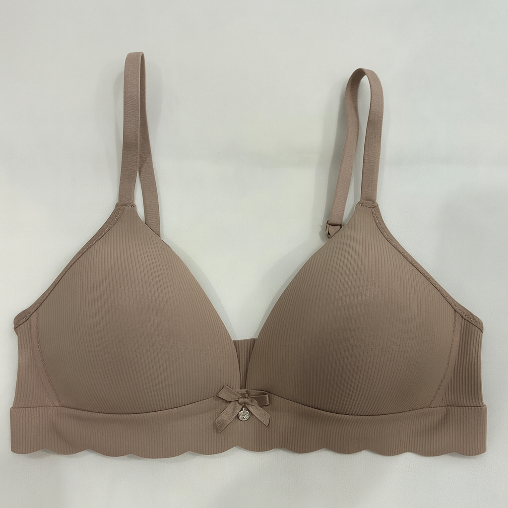 Bow Pendant Elegant Soft & Smooth Line Textured Padded Bra