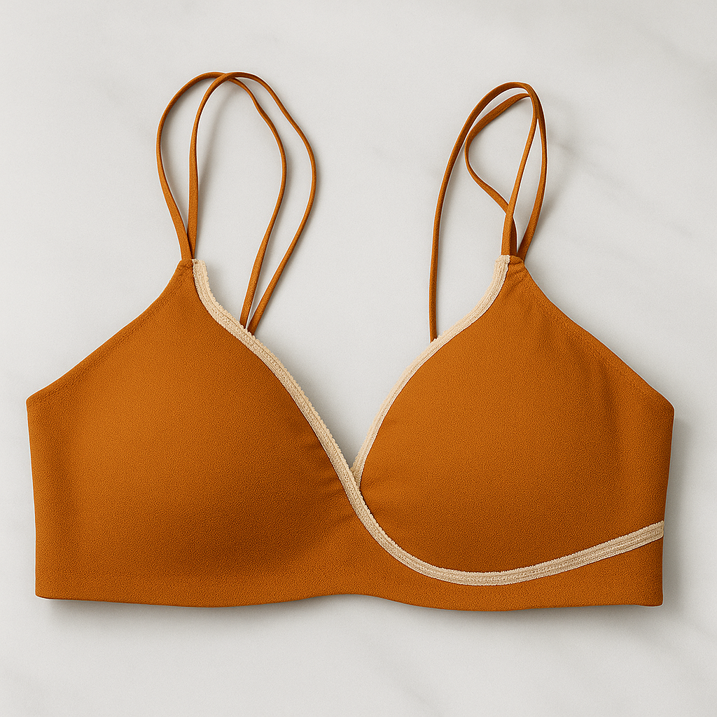 Cross Design Soft & Smooth Thin Double Strap Padded Bra