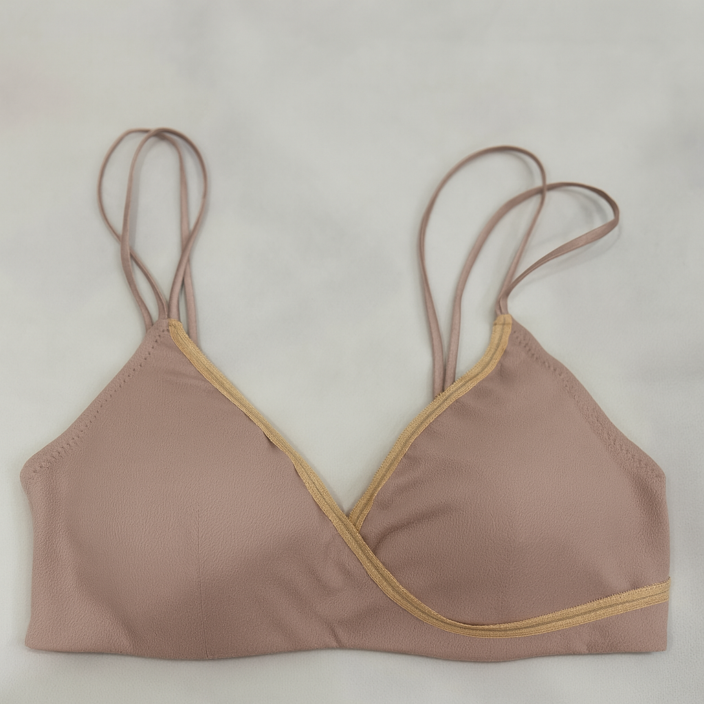 Cross Design Soft & Smooth Thin Double Strap Padded Bra