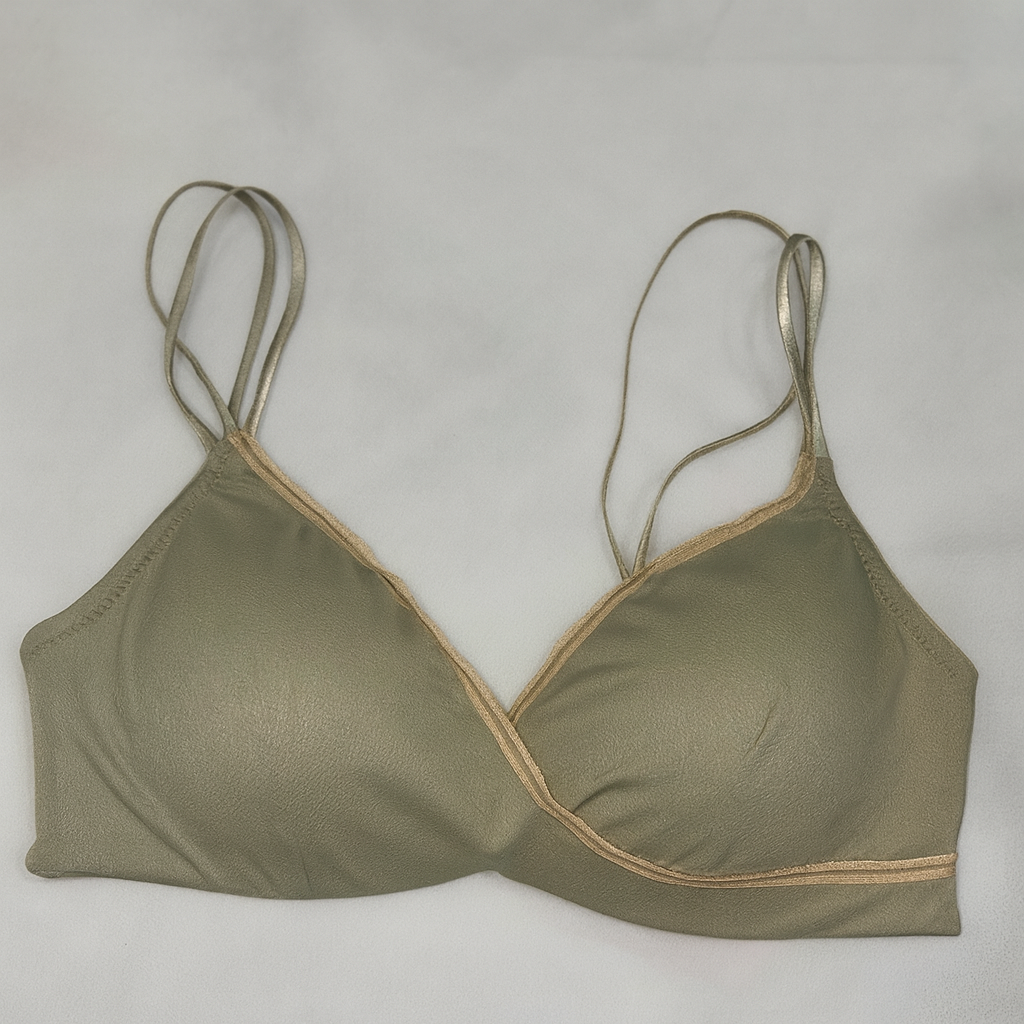 Cross Design Soft & Smooth Thin Double Strap Padded Bra