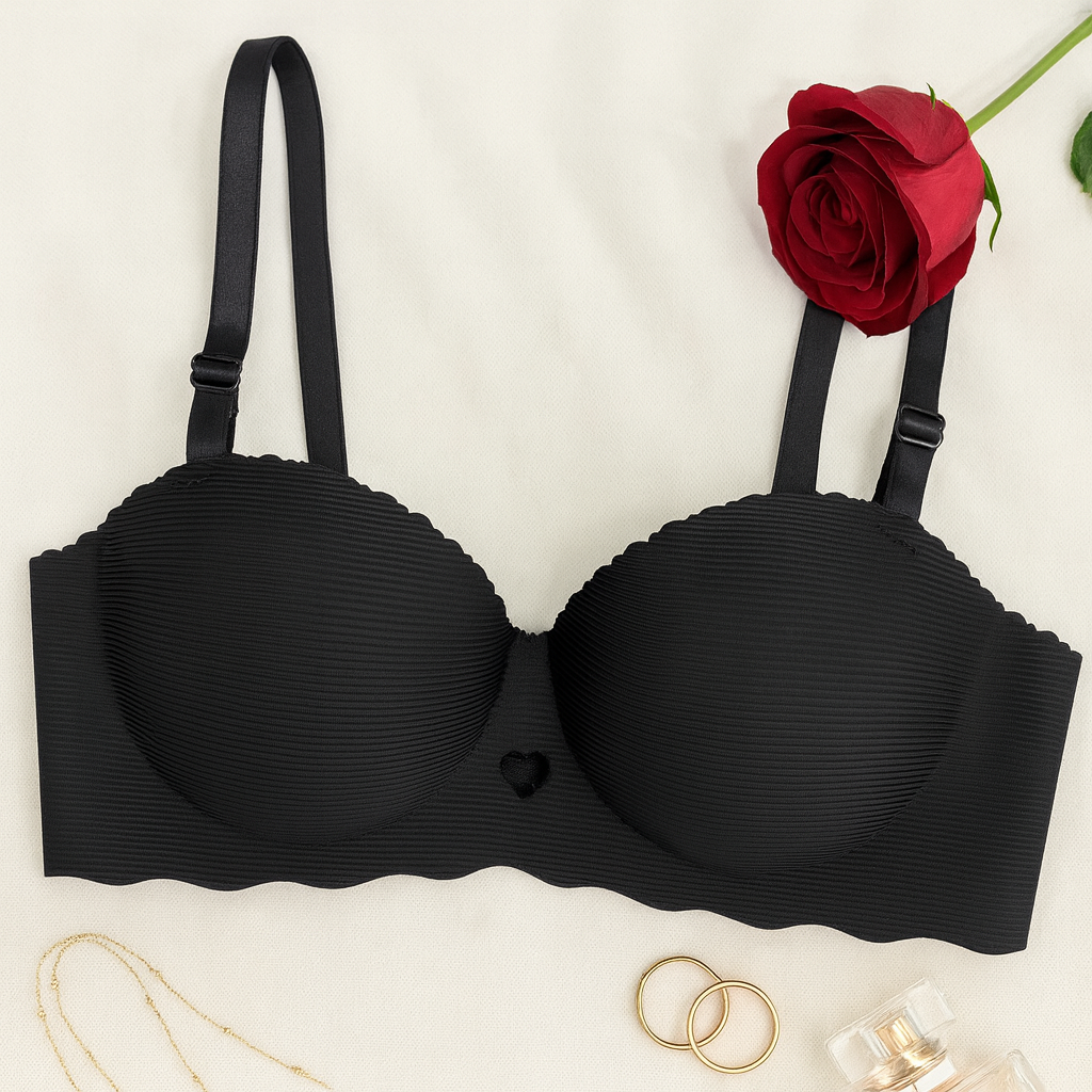Seamless Handshaped Half Cup Double Padded Push up Bra