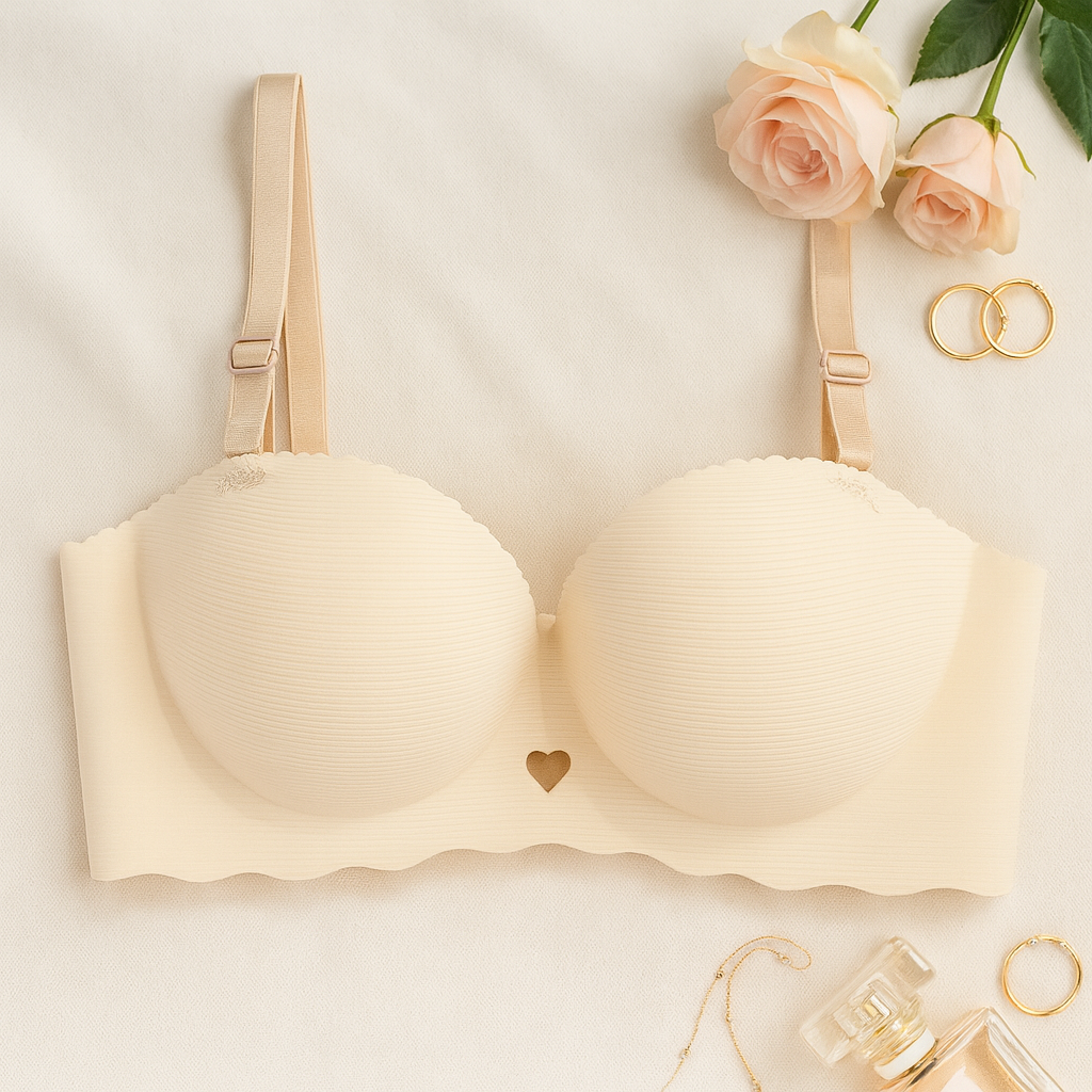Seamless Handshaped Half Cup Double Padded Push up Bra