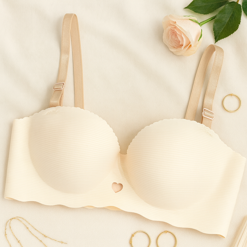 Seamless Handshaped Half Cup Double Padded Push up Bra