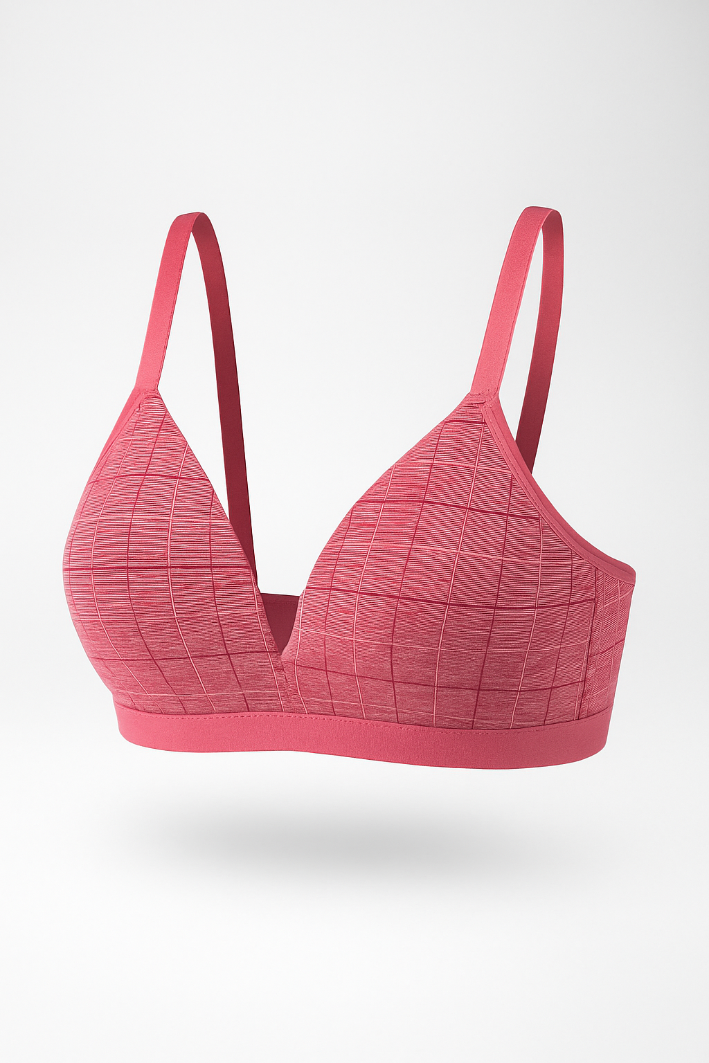 Wireless Checkered Soft Padded Deep Cleavage Bra