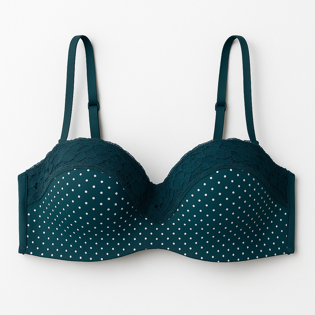 Polka Dots Laced padded Push up Bra