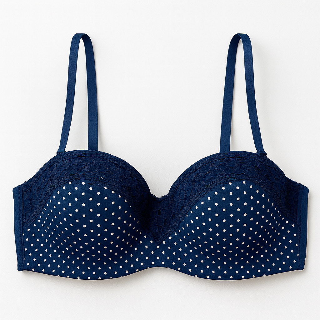 Polka Dots Laced padded Push up Bra