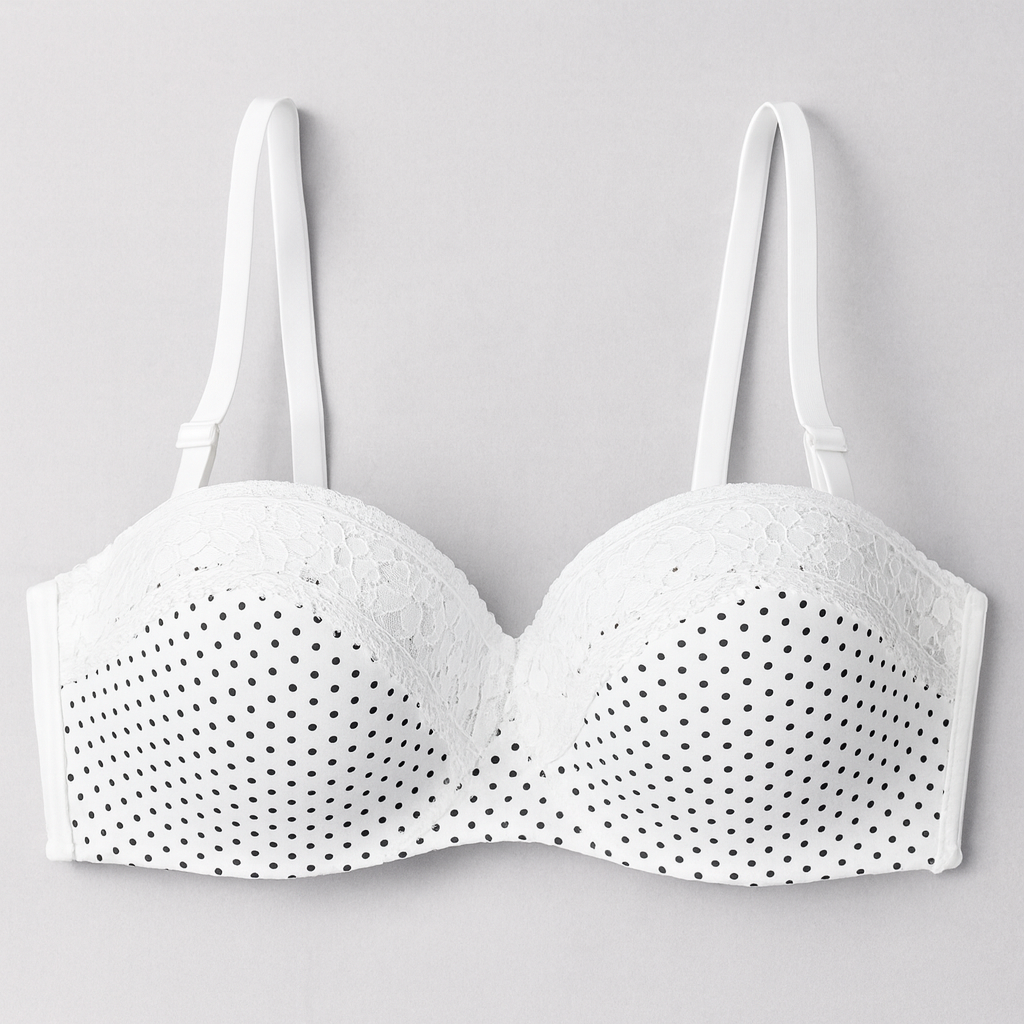 Polka Dots Laced padded Push up Bra