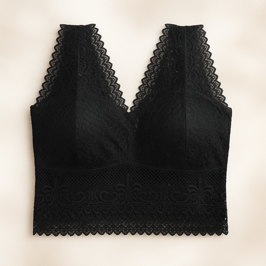 V-Neck Laced Removeable Padded Bralette