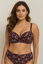 Floral Padded Push up 2 piece Bra Panty Set