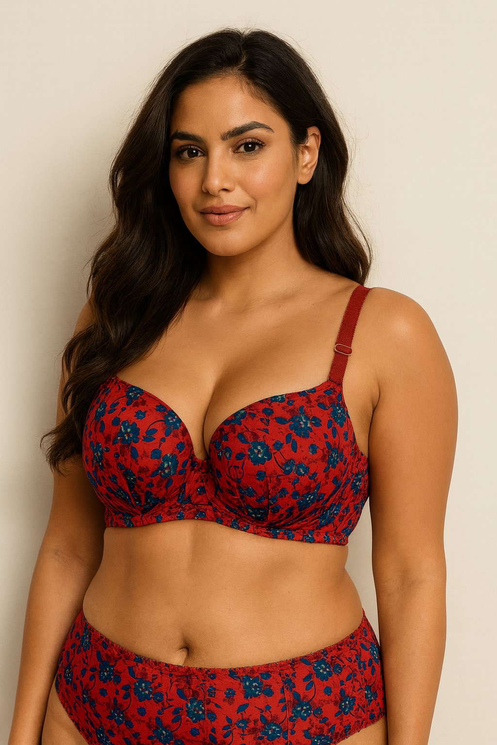 Floral Padded Push up 2 piece Bra Panty Set