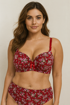 Floral Padded Push up 2 piece Bra Panty Set