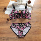 Floral Padded Push up 2 piece Bra Panty Set