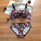 Floral Padded Push up 2 piece Bra Panty Set